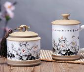 玉映砂台面杯茶叶罐两件套